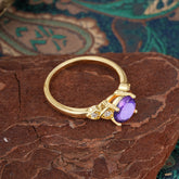 Classic Round Amethyst Engagement Ring for Women